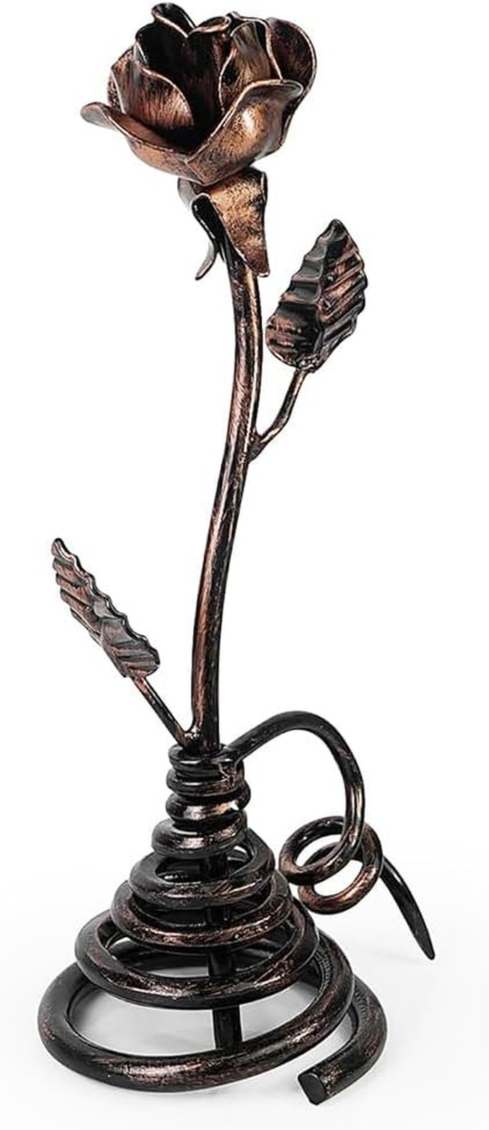 Metal Rose with Stand – Iron Forever Flower Sculpture Romantic Gifts for Anniver