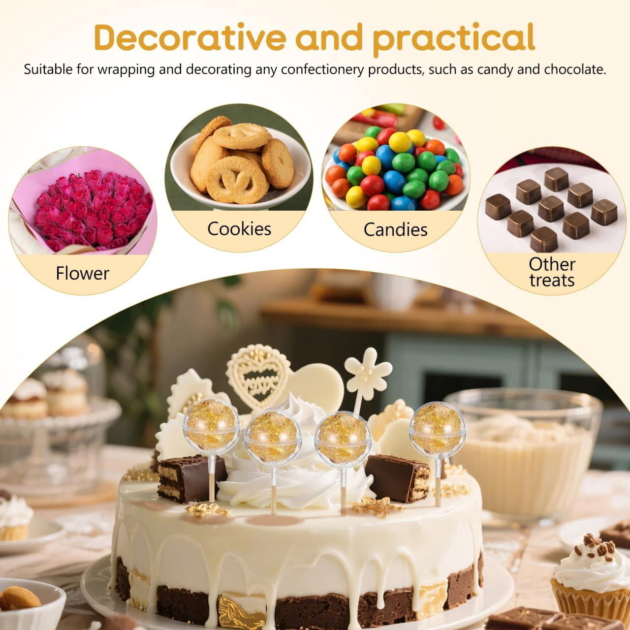 Acrylic Chocolate Holders for Bouquets – 25-Pack Clear Display Balls