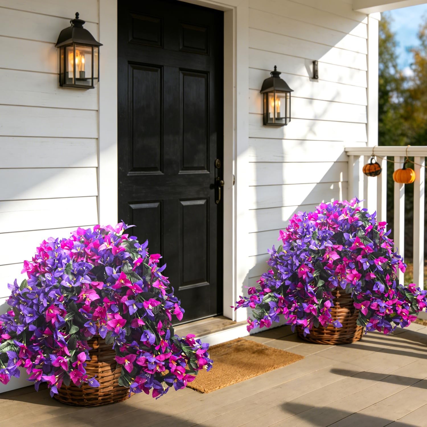 4 Pack UV Resistant Artificial Bougainvillea Flowers – Realistic Silk Hanging Pl