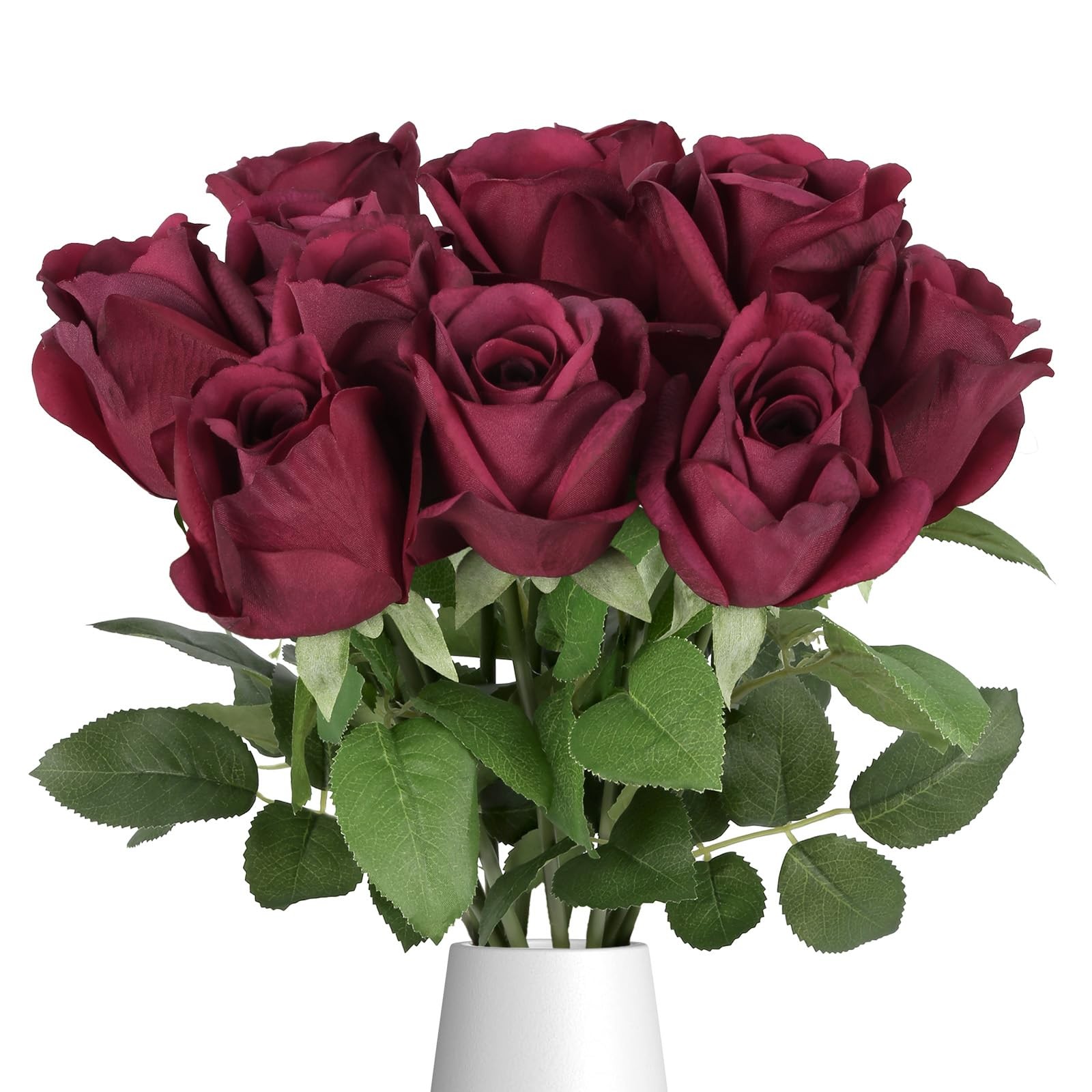 12PCS 22″ Real Touch Roses Artificial Flowers Realistic Roses Long Stem Artif…