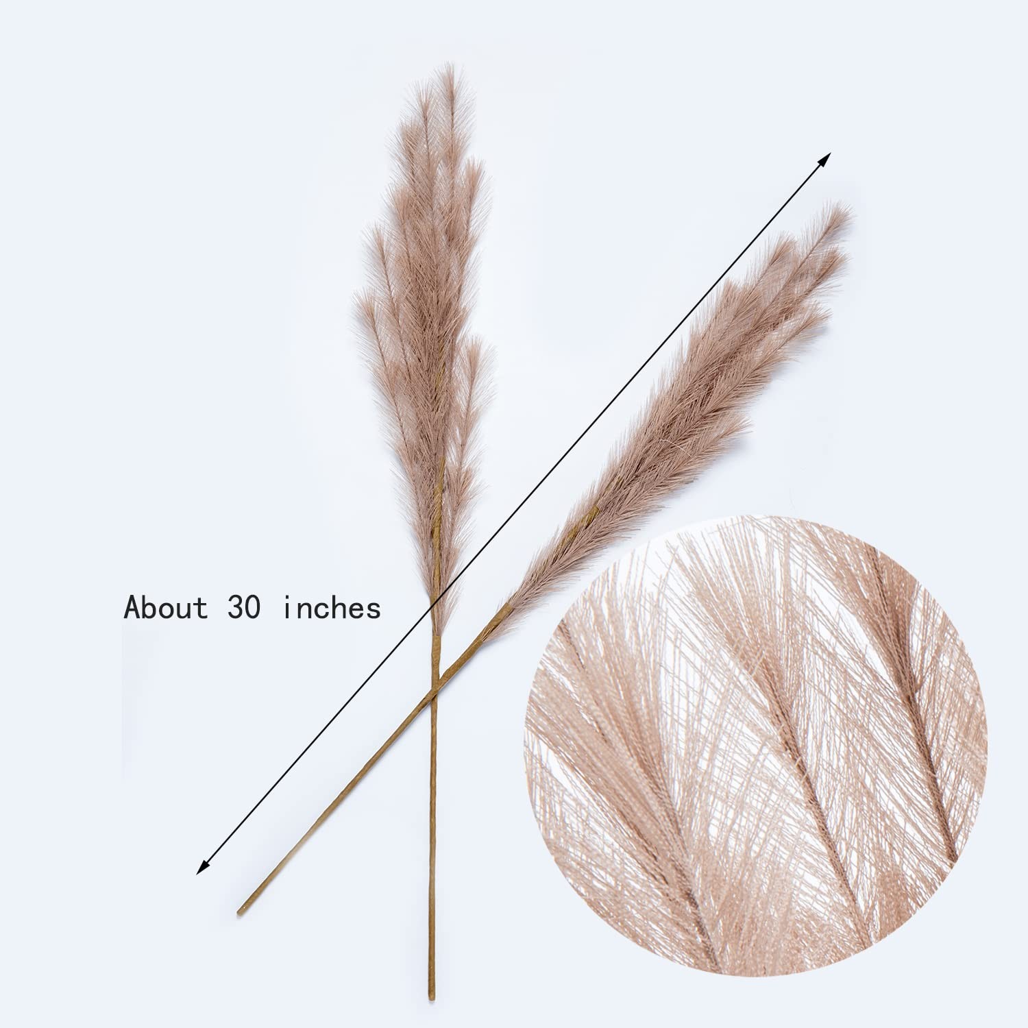 Faux Pampas Grass 8 PCS 30″/76cm Dried Fluffy Artificial Flowers Ascendant Gr…