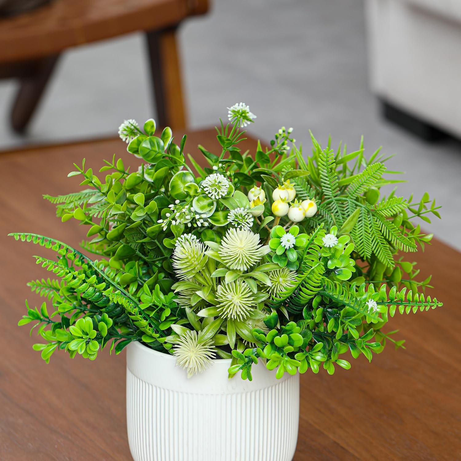 Fake Plants with Ceramic Pots, Artificial Plants Indoor, Faux Plant Flowers f…
