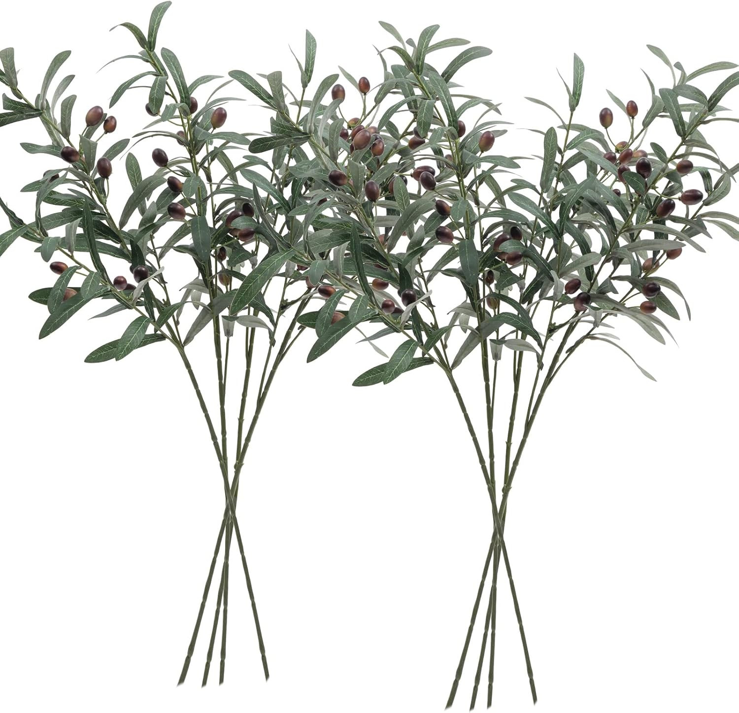 8 PCS Fake Olive Tree Branches Faux Olive Branches for Vase 28 Inch Long Stems A