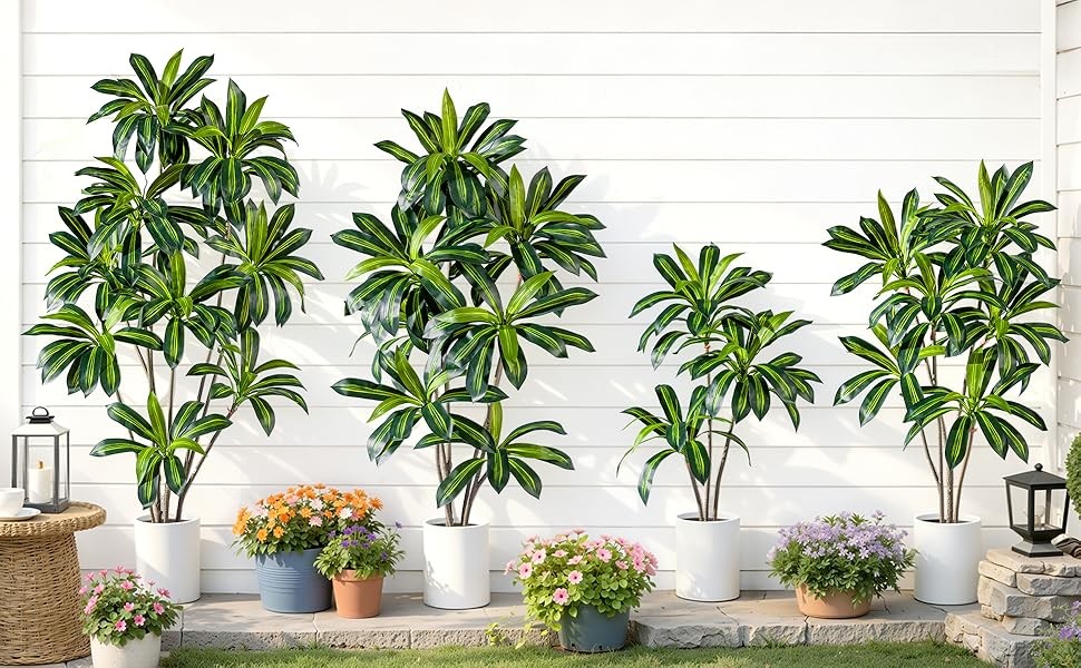 Erimda Artificial Fiddle Leaf Fig Tree 7ft with White Planter Realistic Fiddle