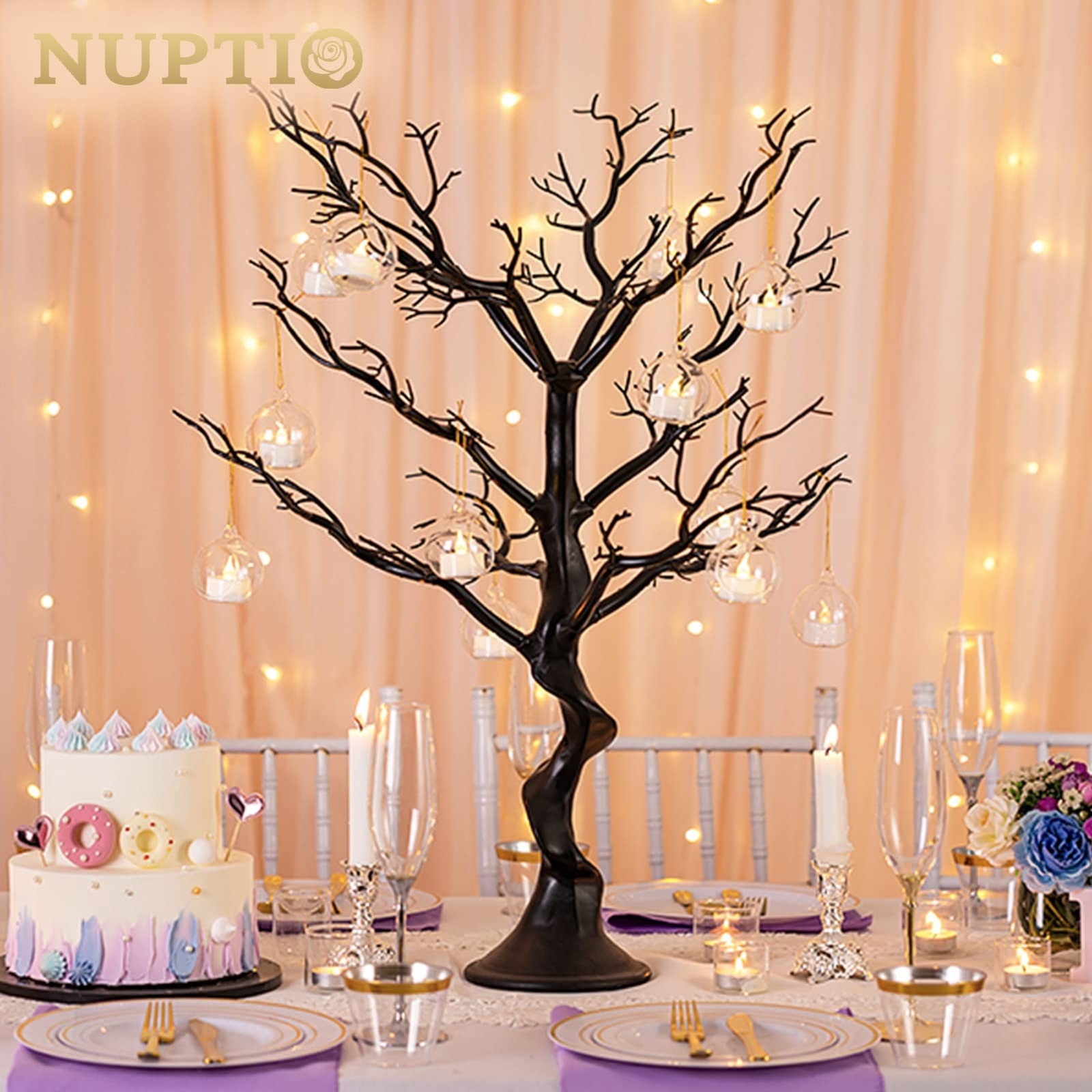 NUPTIO Tree Branch Decoration Centerpiece 30″/76cm Tall Branch Manzanita Wedd…