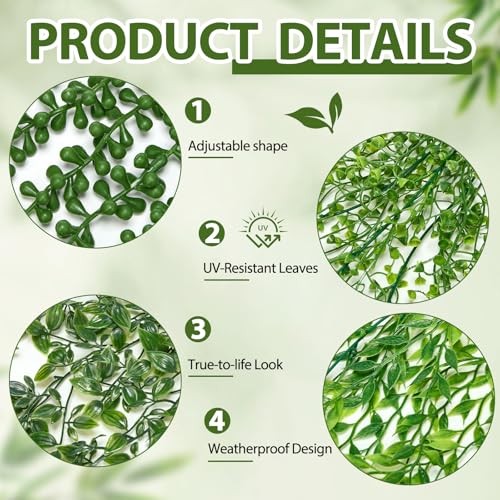 Daifunli Pcs Artificial Hanging 12 Mandala,Willows,Fuchsia,String of Pearls