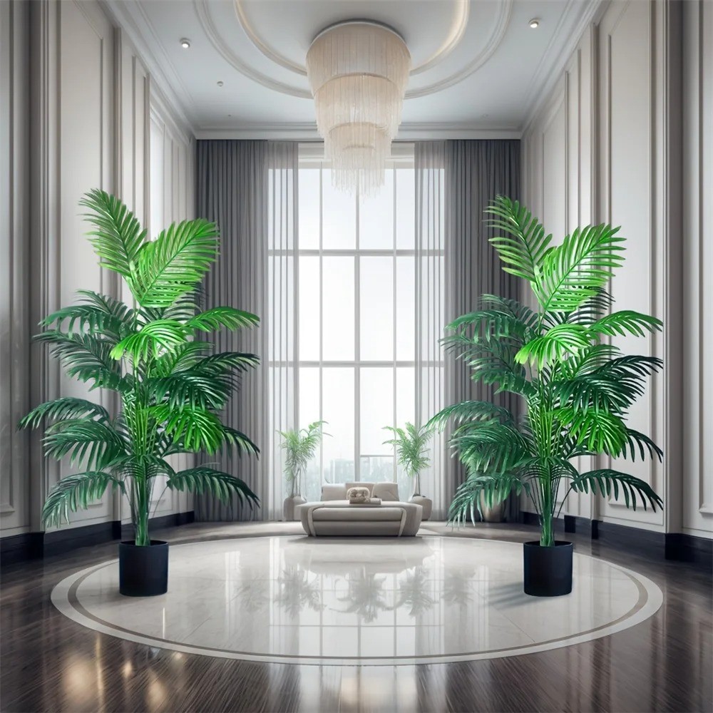 2PCS 24Leaves Areca palm simulation green plants realistic artificial trees suit