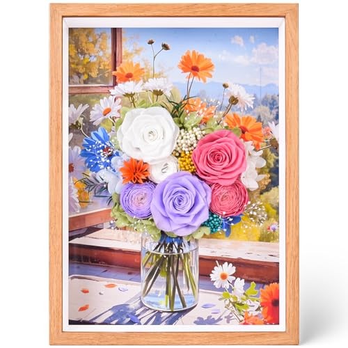worthfan Preserved Flower Bouquet Art Frame – Flowers by the Windowsill