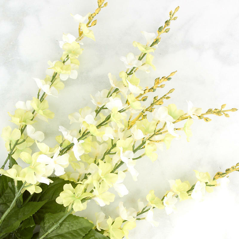 Factory Direct Craft Cream and Light Green Poly Silk Salvia Floral Bush