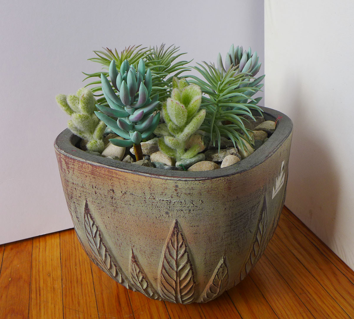 8 Pcs Artificial Mini Pine tree Flocking Grass Plants Succulents Grass (Gray)