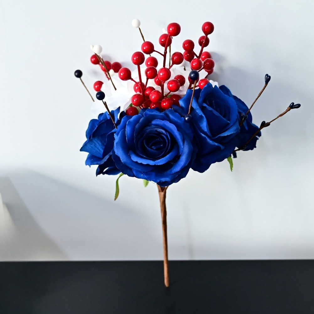 35cm Patriotic Berry Stems for American Holiday Decor and Weddings