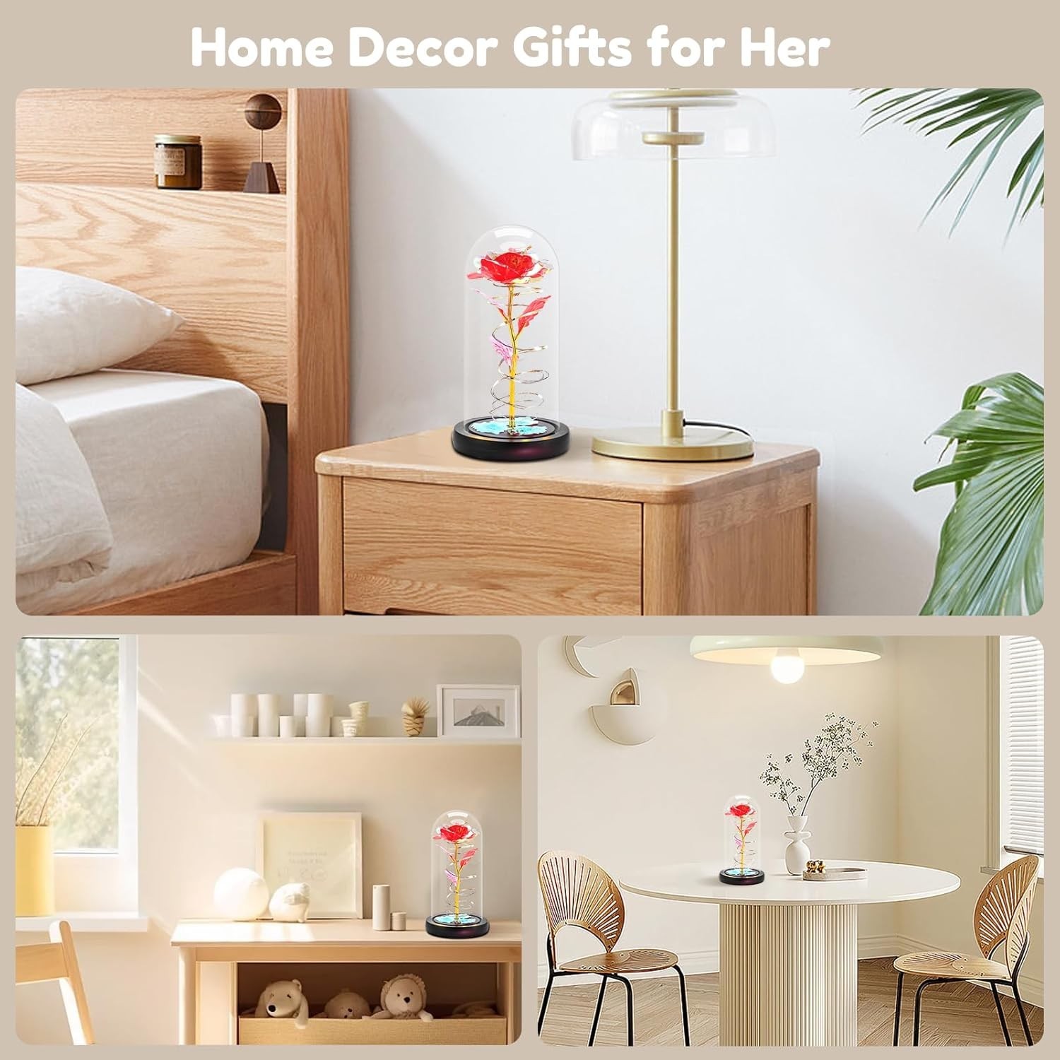 Forever Preserved Rose in Glass Dome – Timeless Gift for Moms and Loved Ones