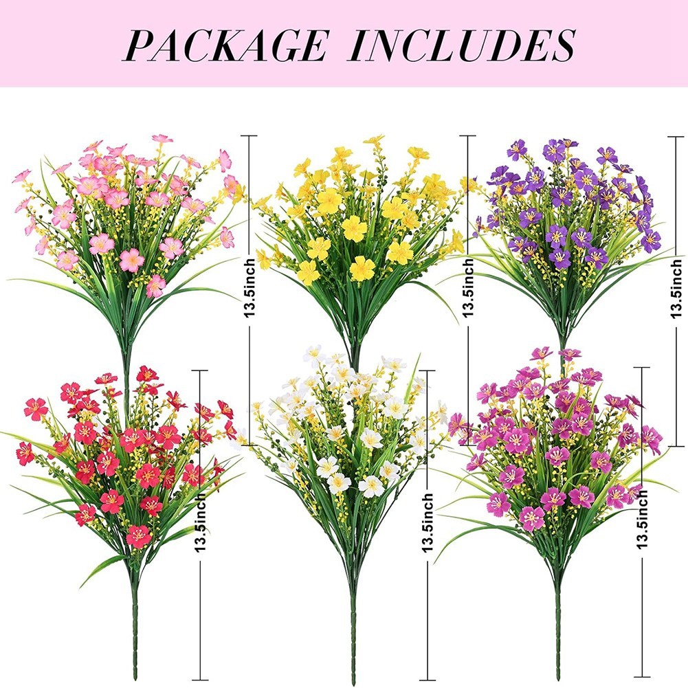for Outdoors,6 Bundles Artificial Plants Outdoor, Fake7509