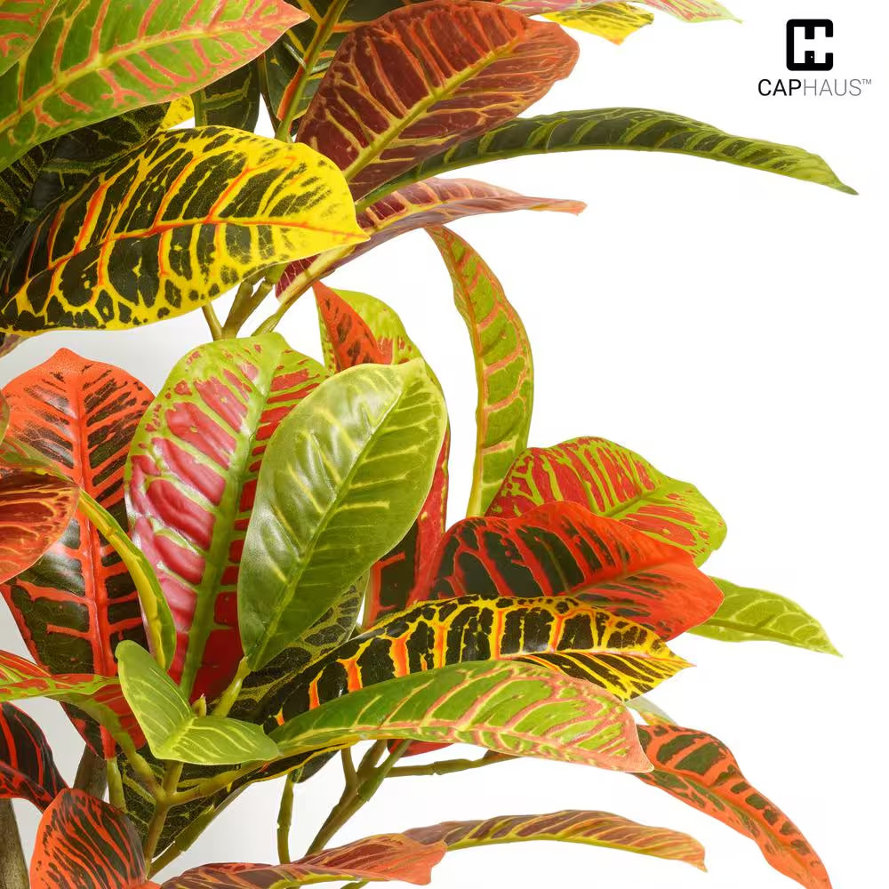 30 In. Artificial Topiary Croton Tree, UV Resistant Artificial Plants, Faux Tree