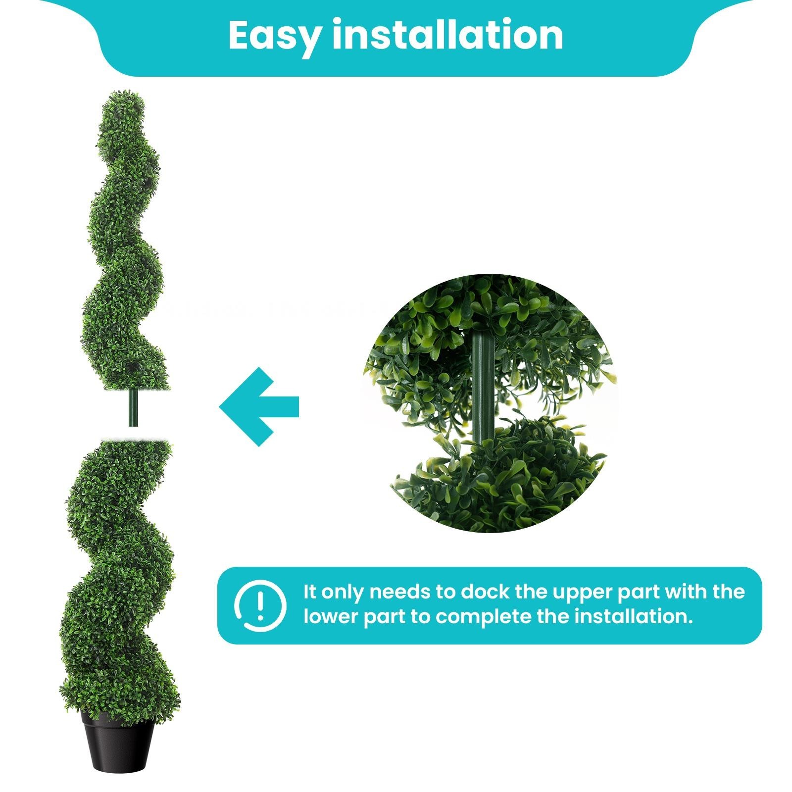 2 Pack 5′ Artificial Topiary Tree Faux Plant w/ Extra Leaves Home & Office Decor