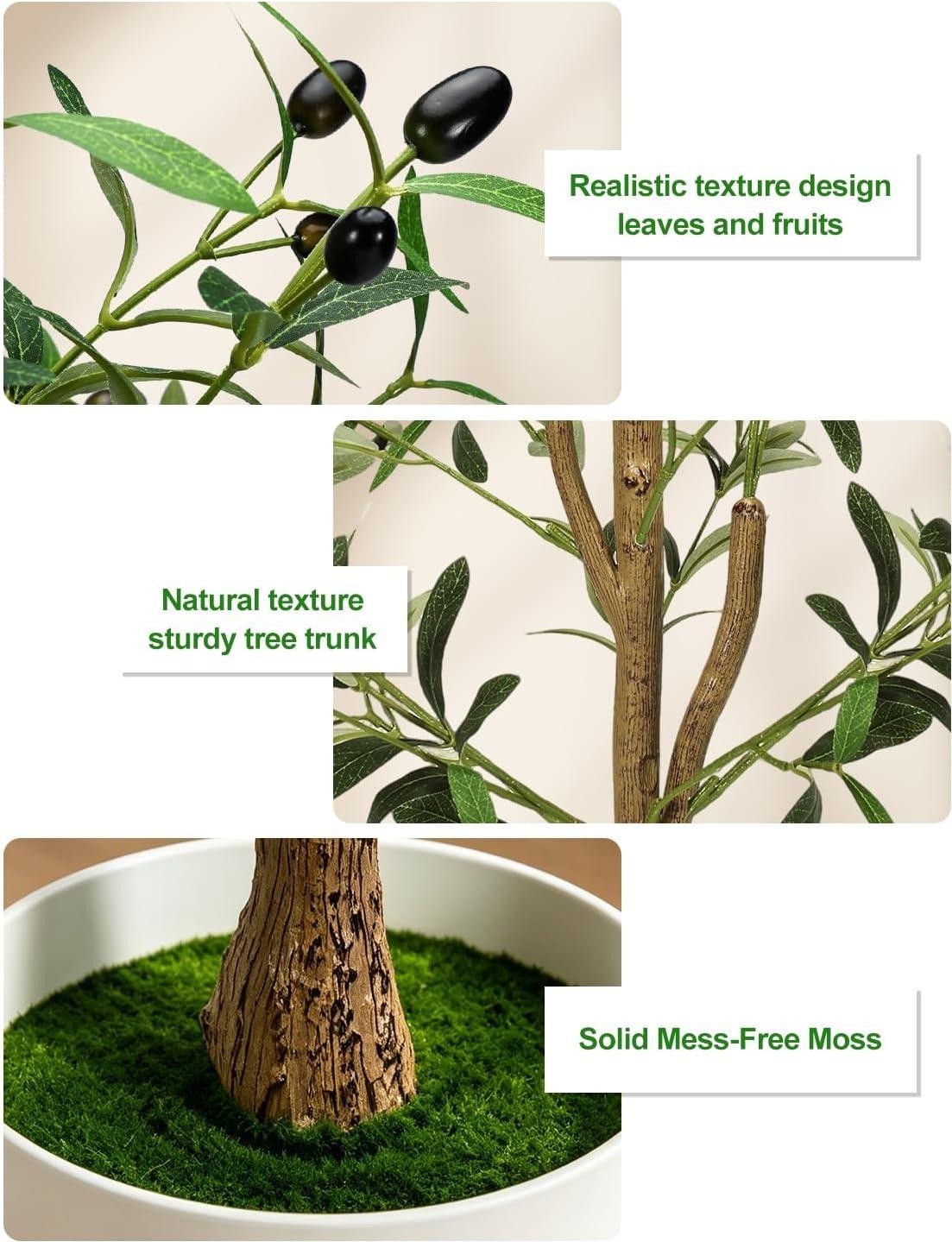 Olive Trees Artificial Indoor 6Ft Tall Faux Plants Large Fake Olivos Tree