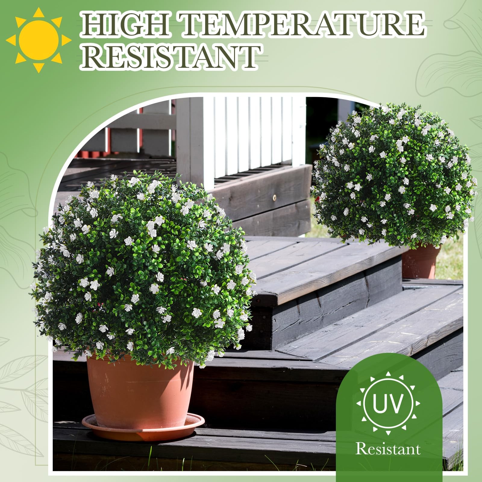 Set of 2 Artificial Boxwood Topiary Tree Fake Bushes Shrubs Outdoor Faux Plan…