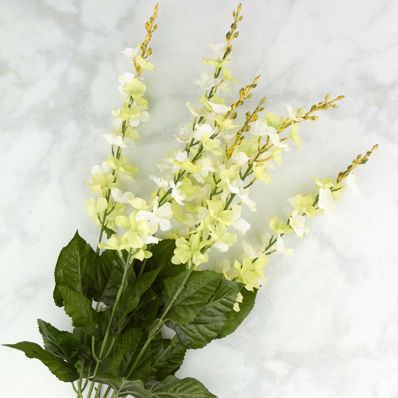 Factory Direct Craft Cream and Light Green Poly Silk Salvia Floral Bush