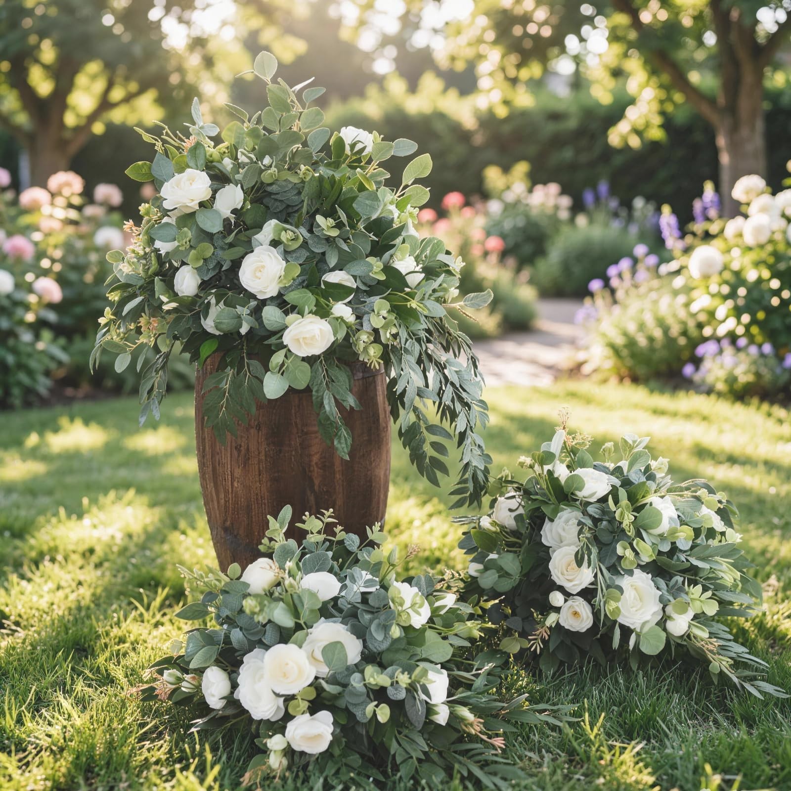 110 Pcs Artificial Eucalyptus Stems and Faux Flowers, 5 Kinds Greenery Stems …