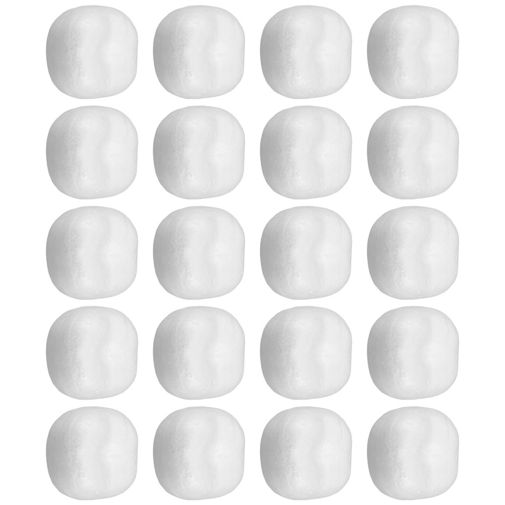 20pcs Persimmon Shaped Foam Model: White Balls for Crafts Artificial Fruit