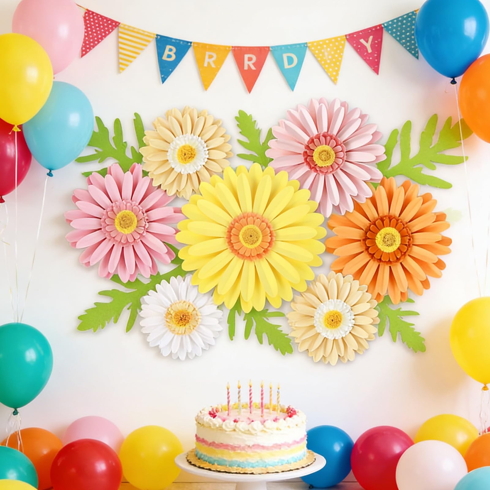 Flowers Decorations for Wall 3D Giant Daisy Artificial Flowers Bulletin Board…