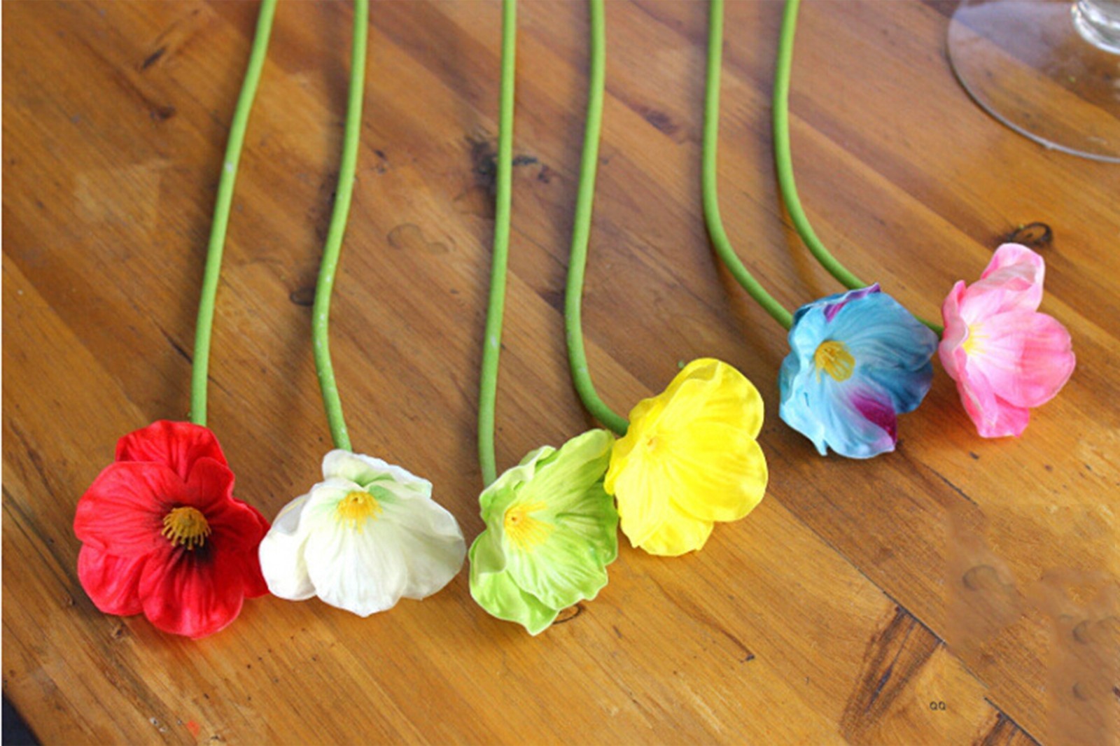 10Pcs Real Touch PU Poppy Flowers Bouquet For Wedding Home Party Decoration