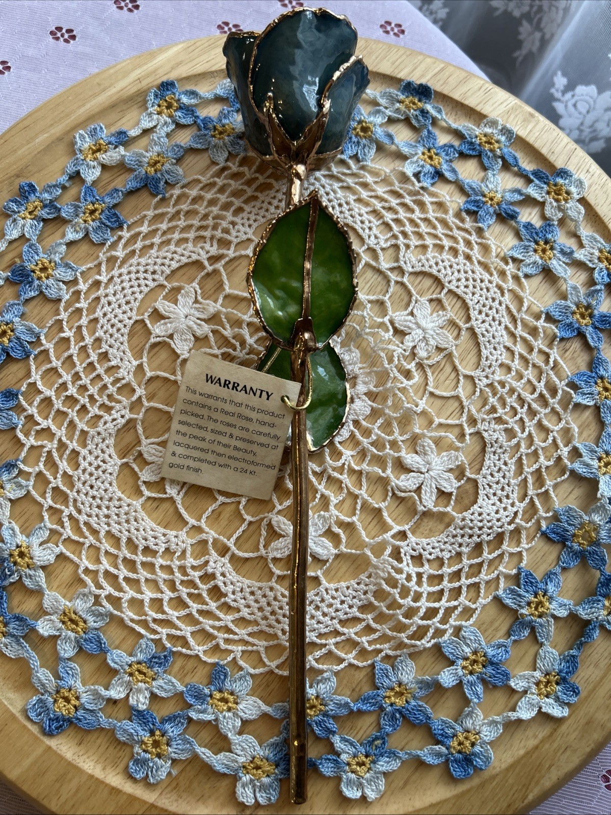 A Real Genuine Rose Trimmed in 24kt Gold 11”Timeless Rose, See Pics for details