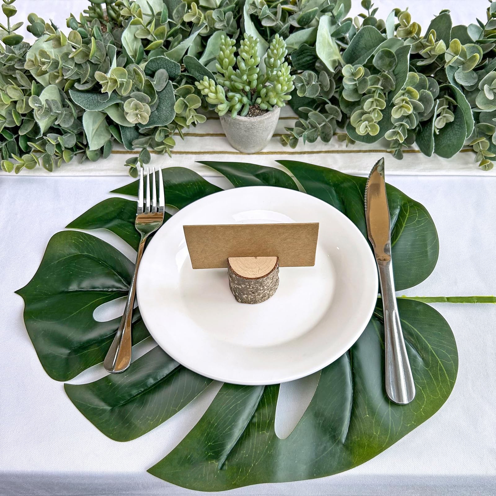 13 Pcs Assorted Artificial Tropical Leaves Set Decorative Real Touch Faux Mon…