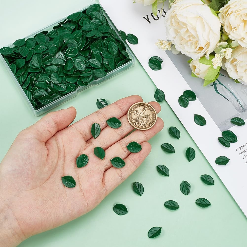 600 PCS Artificial Mint Leaf Miniature Fake Leaves Realistic Plastic Props