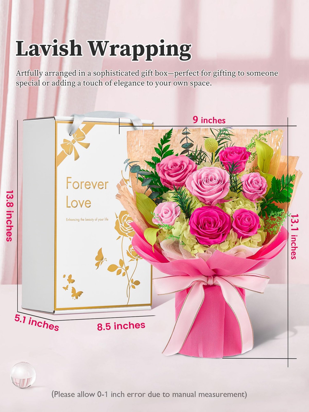 Preserved Flowers Bouquet, Forever Flowers for Delivery,Eteranl Roses