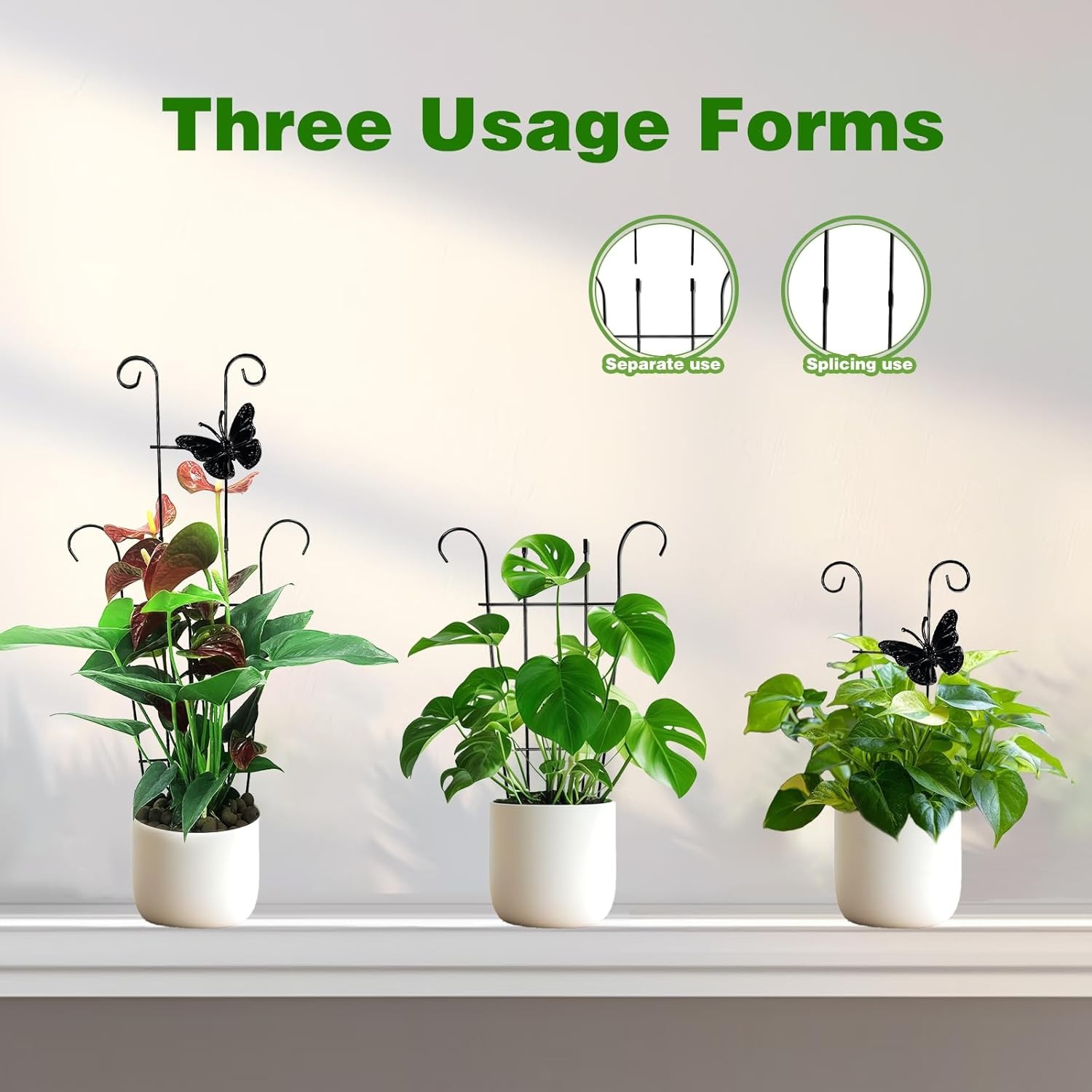 2PCS 23″ Metal Plant Trellis for Indoor Outdoor Climbing Plants