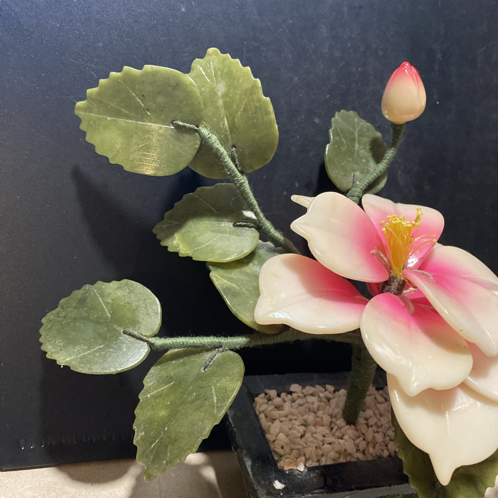 Natural Stone Flower Arrangement, Jade quartz Lotus/Peony