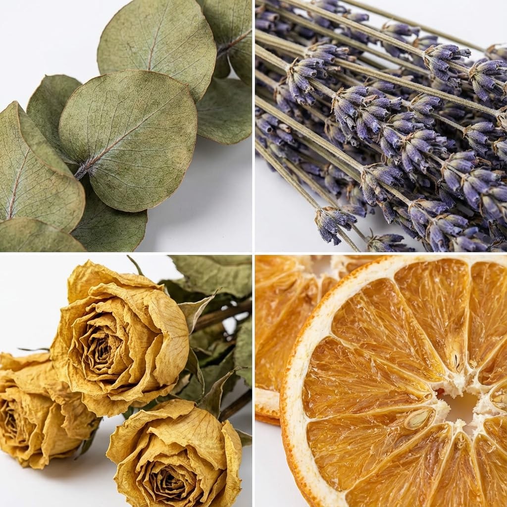 105 PCS Mixed 6 Kinds Dried Eucalyptus & Lavender Flowers Bundle for Shower,1…