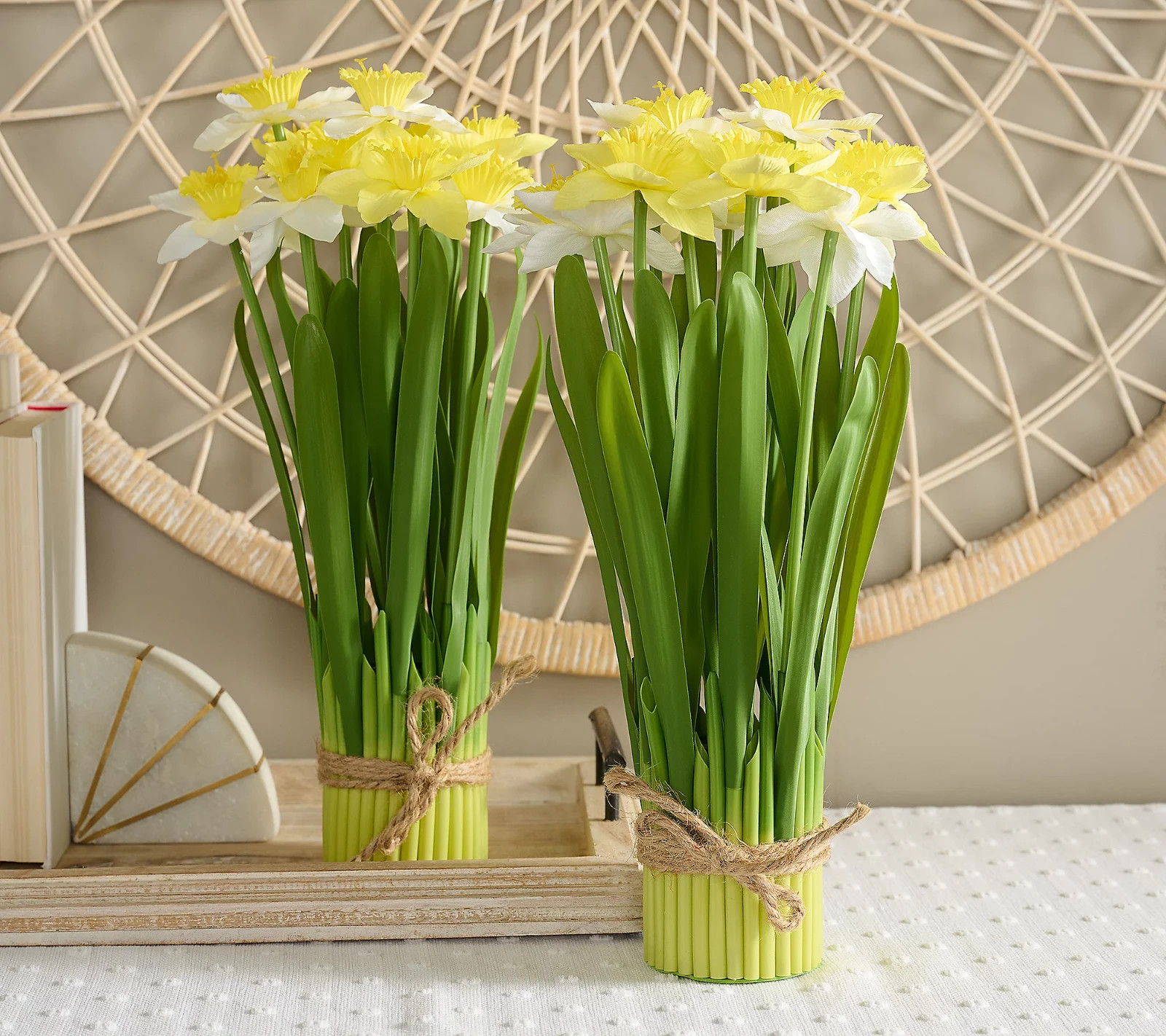 Set of 2 15″ Daffodil Bundles by Valerie Faux Yellow Flowers