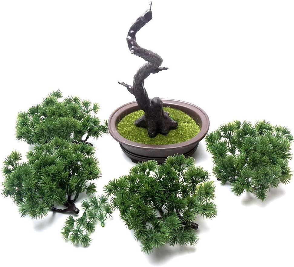 KOET Artificial Bonsai Pine Tree, 11Inch Faux Potted Plant Desk Display 2