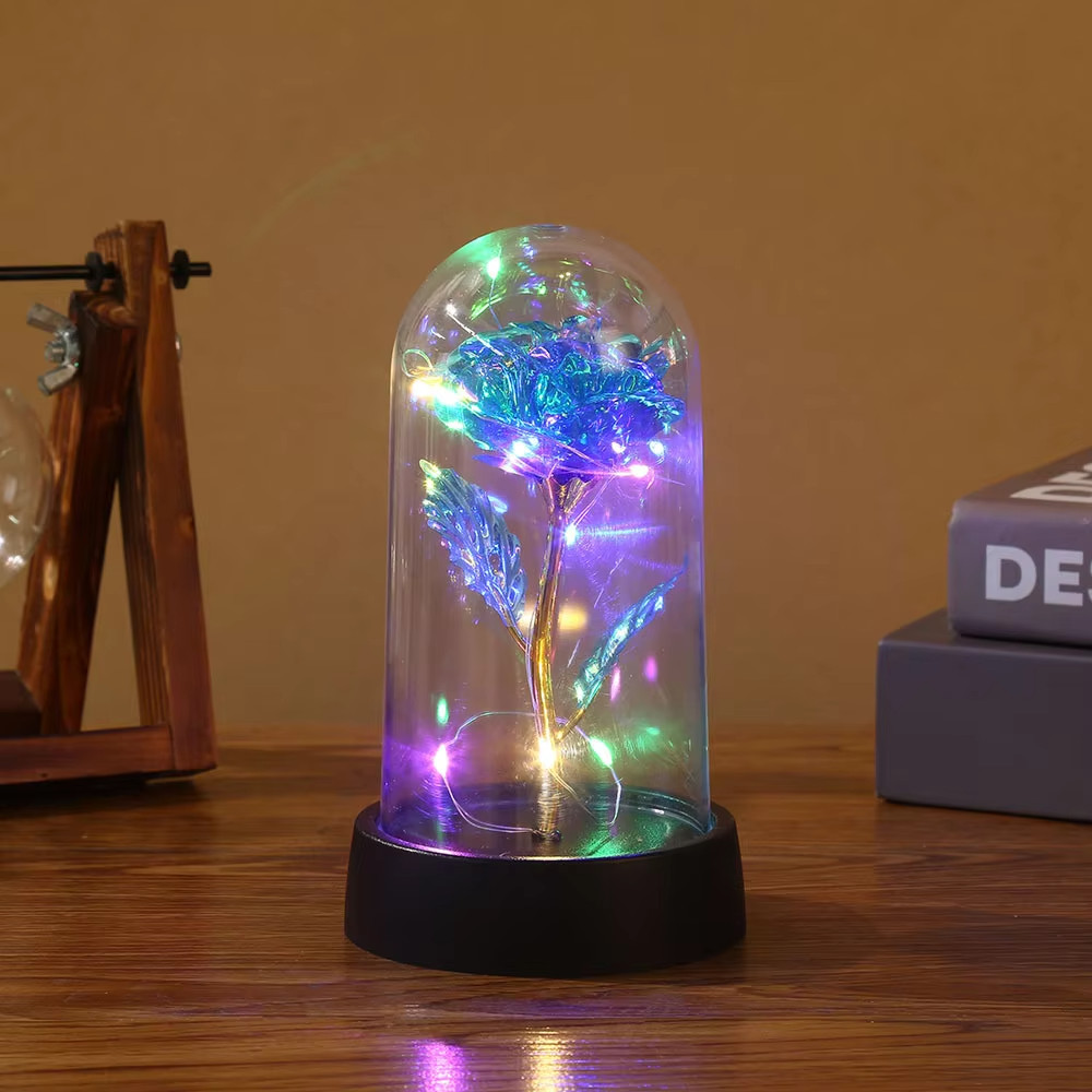 LED Enchanted Galaxy Rose With Fairy Lights in Dome