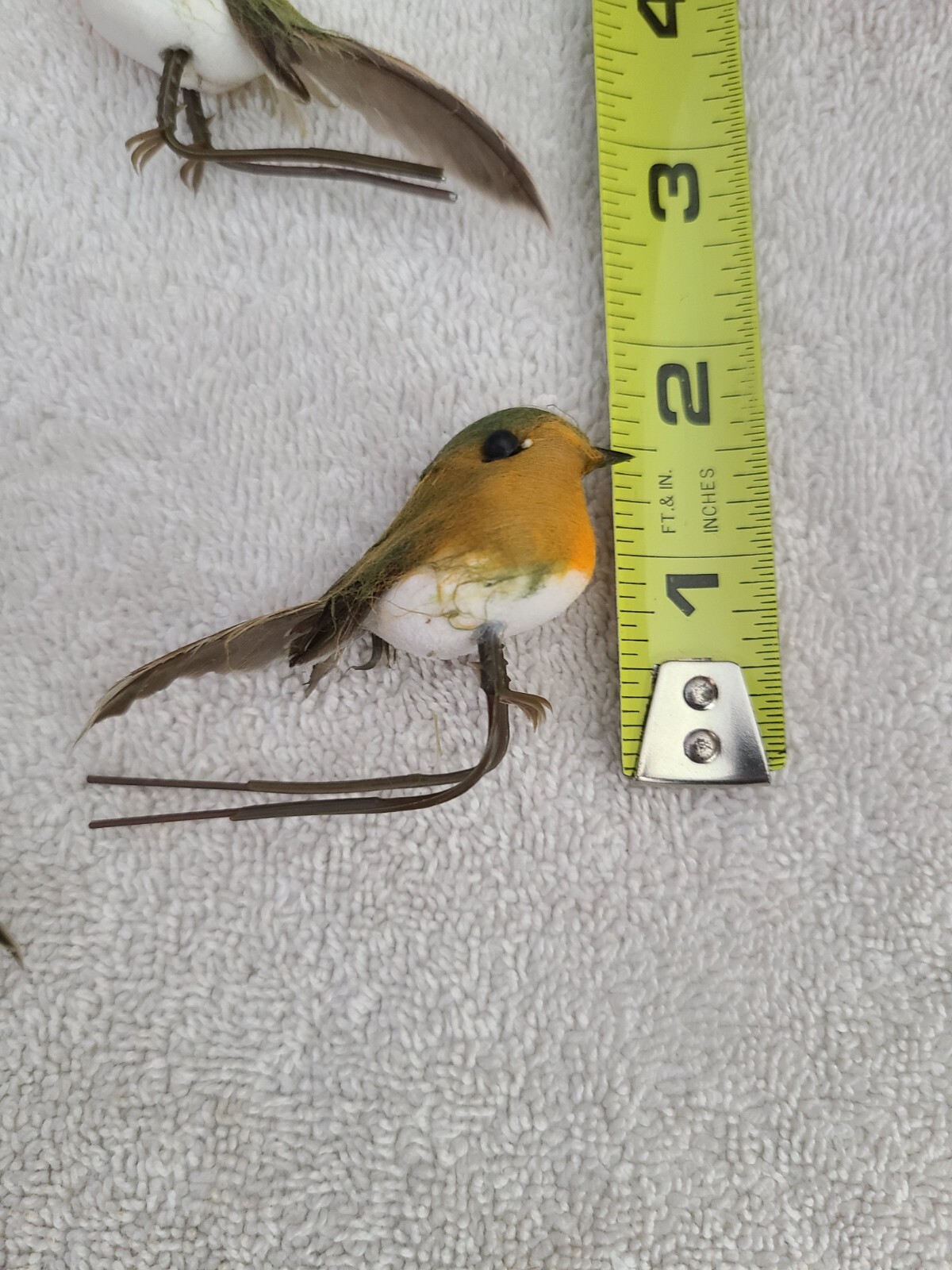 7 ARTIFICIAL FEATHER ROBIN BIRD FLOWER PICK/DECOR MINIS