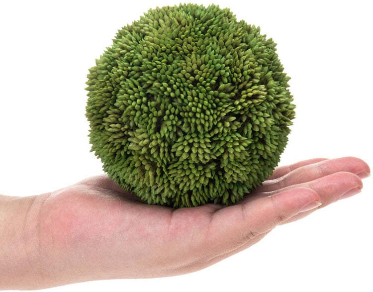 4-Inch Green Boxwood Ball Topiary, Foliage Artificial Greenery, Set of 2