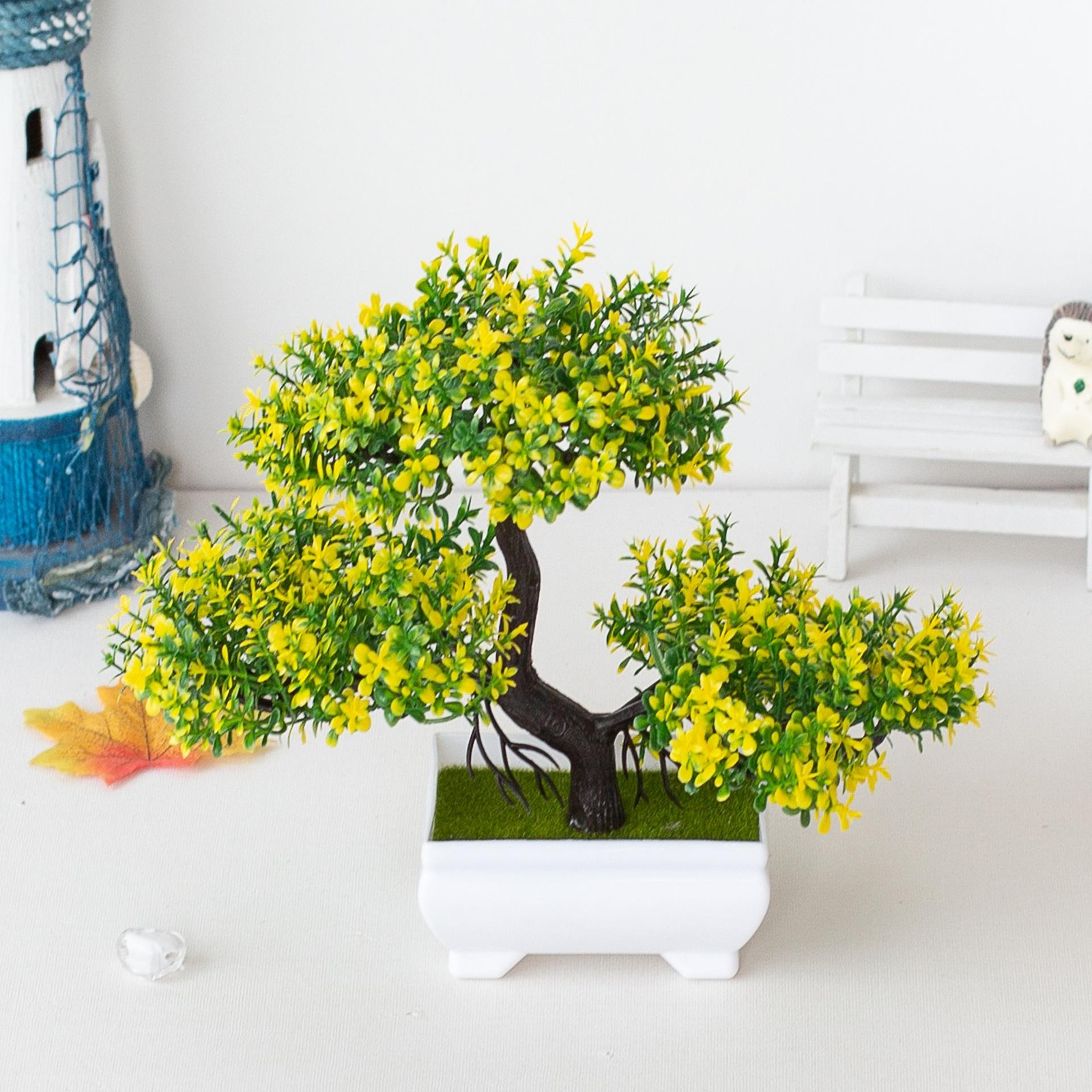 Artificial Bonsai Tree Potted Fake Plant Home Office Table Decor Small Indoor Pl