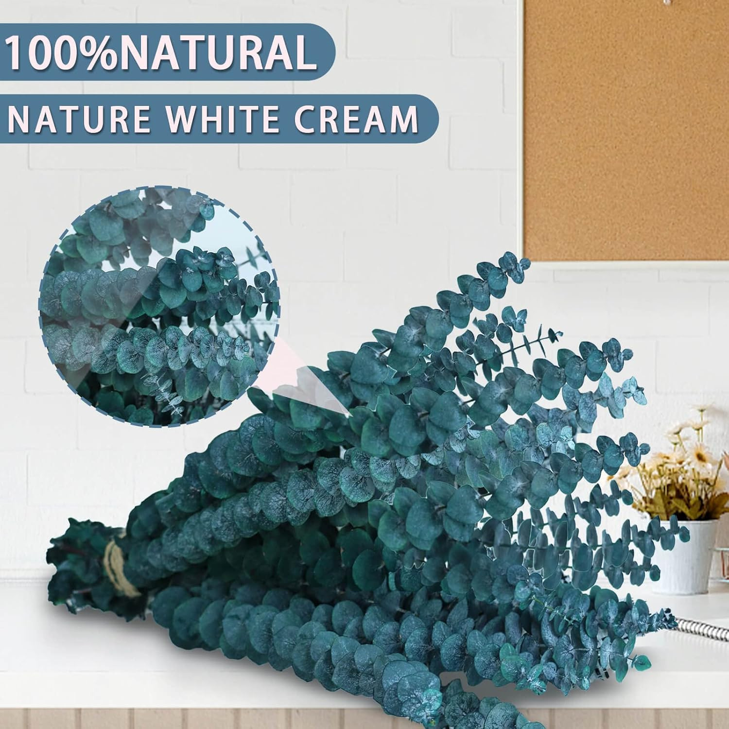 17 Pcs-Blue-Green-Dried-Preserved-Eucalyptus-Stems, 17″ Real Hanging Eucalyptus