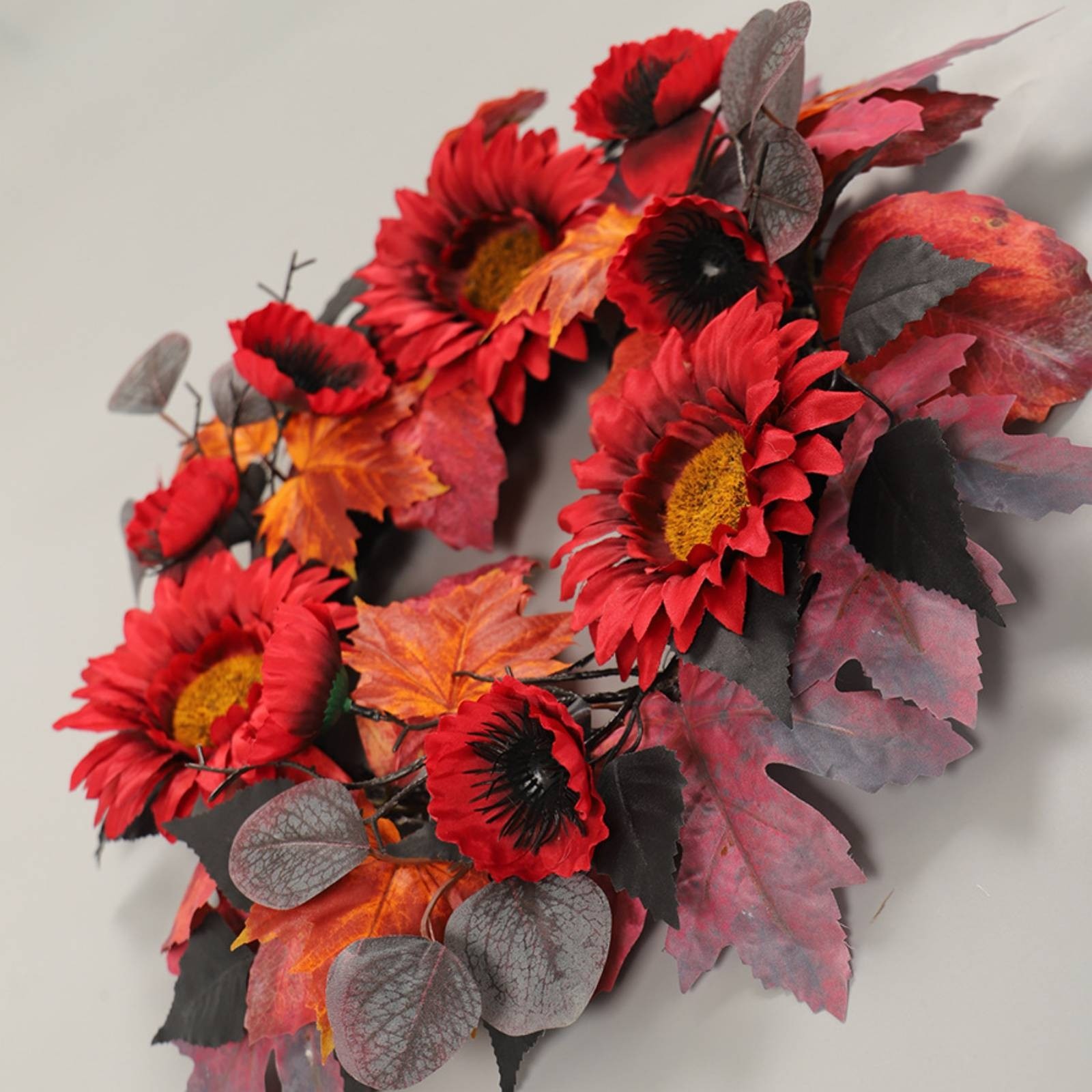 Wreath with Floral Wreath Layered Sunflower Wreath Dense for Thanksgiving