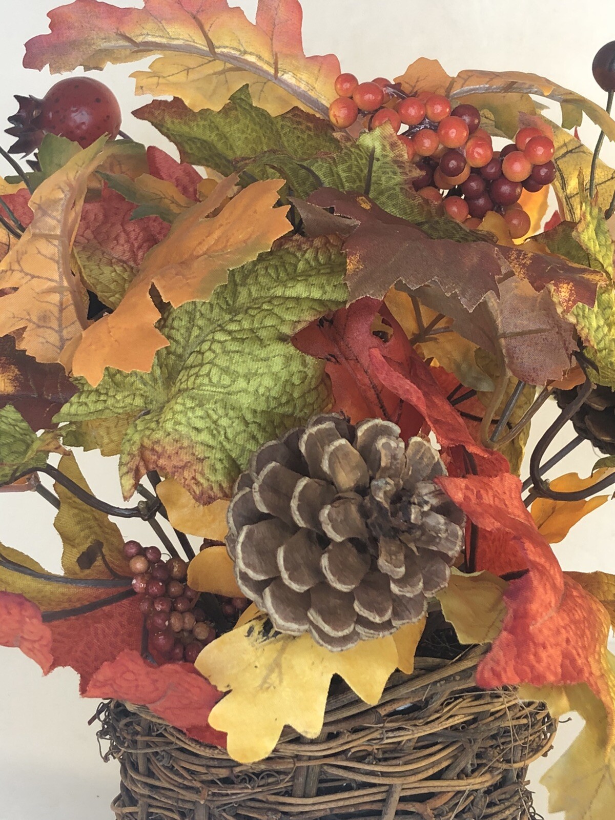 Fall Artificial Flower Leaf Autumn Centerpiece Orange Yellow Arrangement 13×12