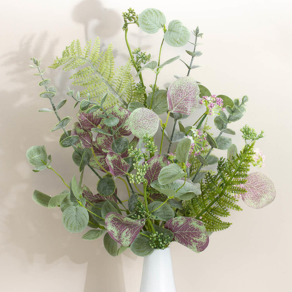 Artificial Mixed Foliage Eucalyptus and Fern 25″ Spray