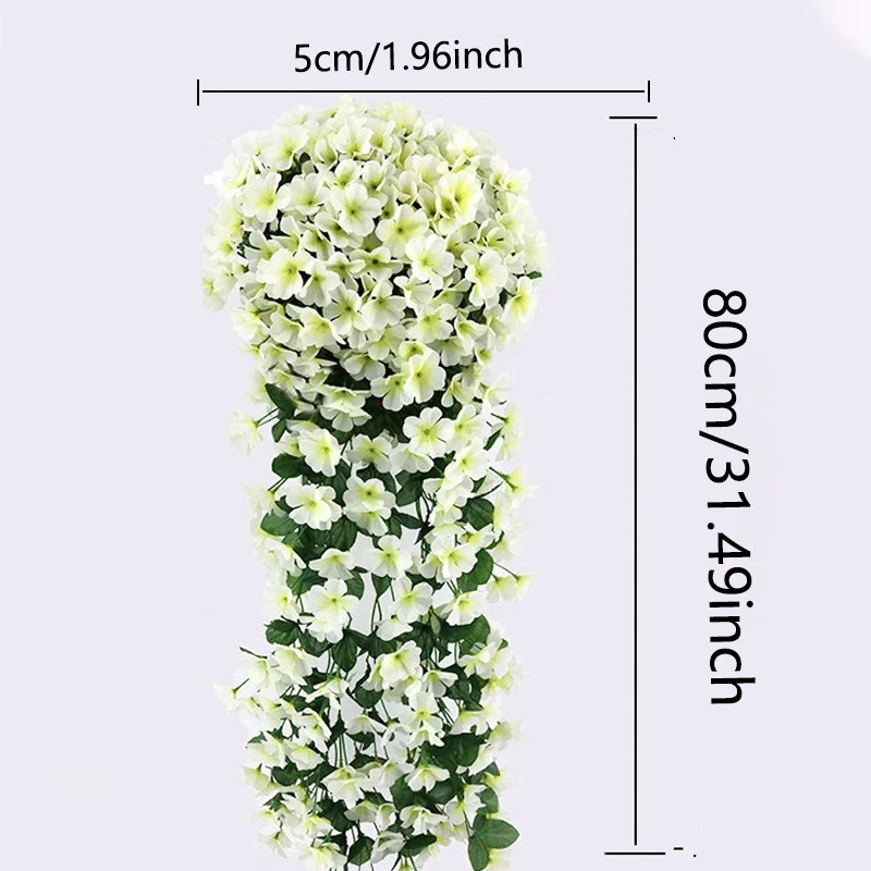80/90cm Artificial Violet Hanging Flowers Wall Decor Silk Flower Vines For Home