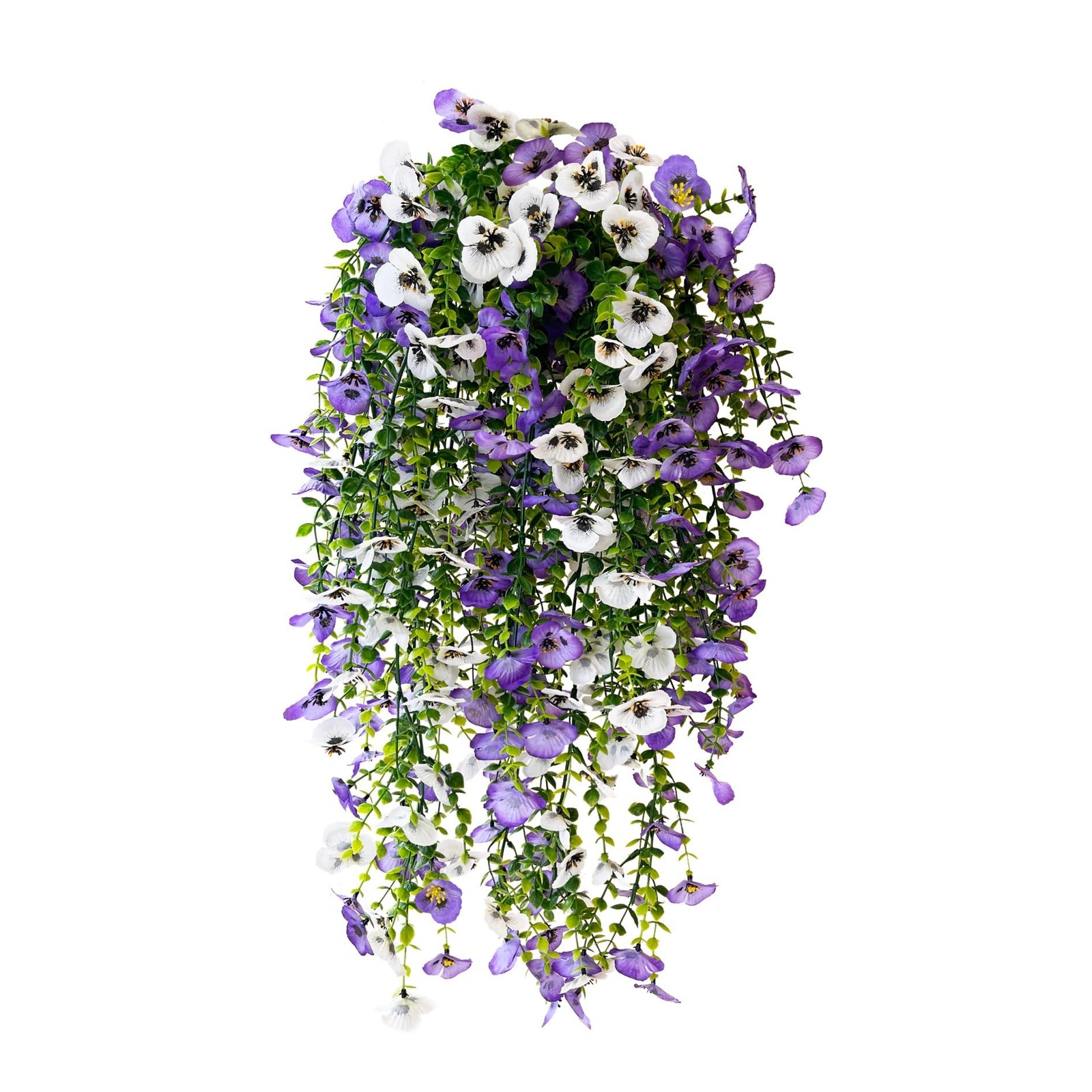 Artificial Fake Pansy Flower Plants with Greenery for Outdoor Outside Decorat…