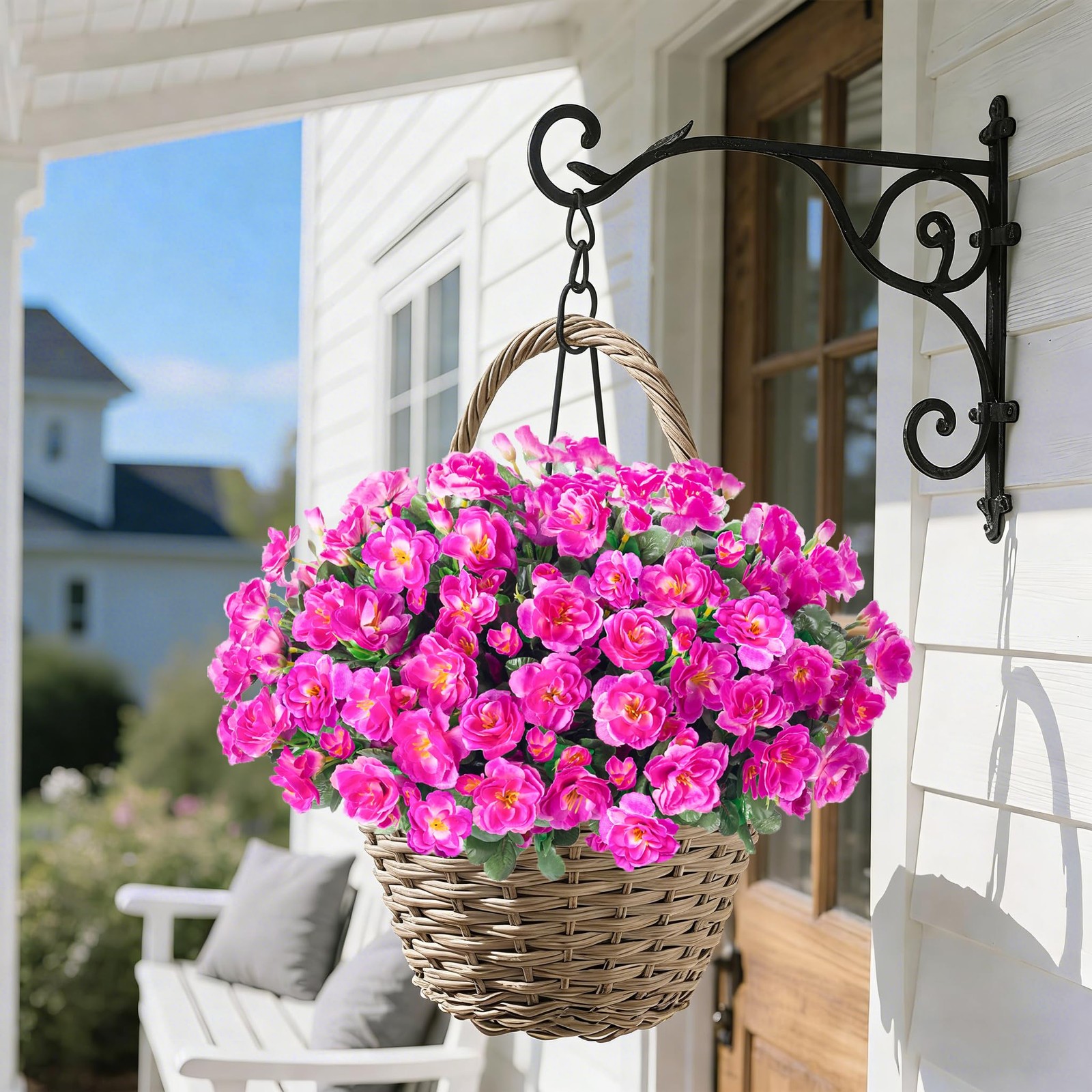 Artificial Faux Outdoor Flowers Plants for Spring Summer Decoration, Fake Sil…
