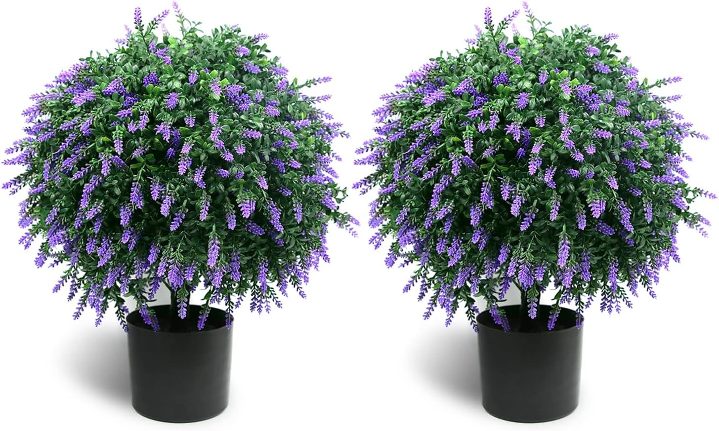 Sunnyglade 21.6in Artificial Lavender Topiary Tree Set of 2 Purple