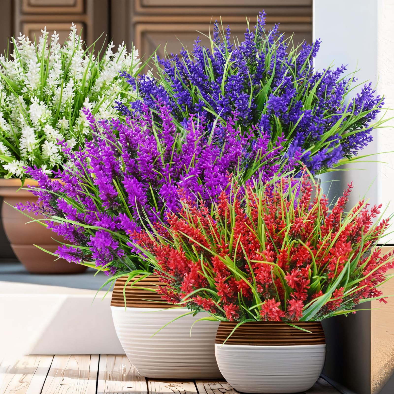 20 Bundles Outdoor Artificial Plants and Flowers, UV Resistant Faux Monkey Gr…