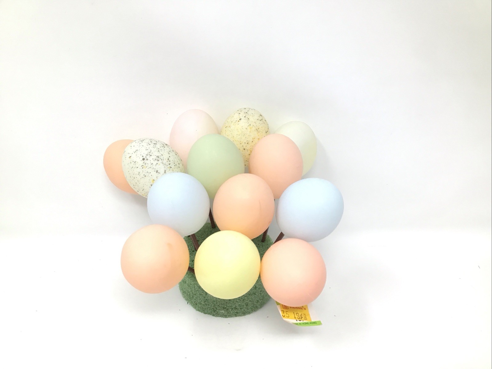 Lot of 13 Pastel & Speckled Easter Egg Floral Picks Plastic 4” Picks Vintage