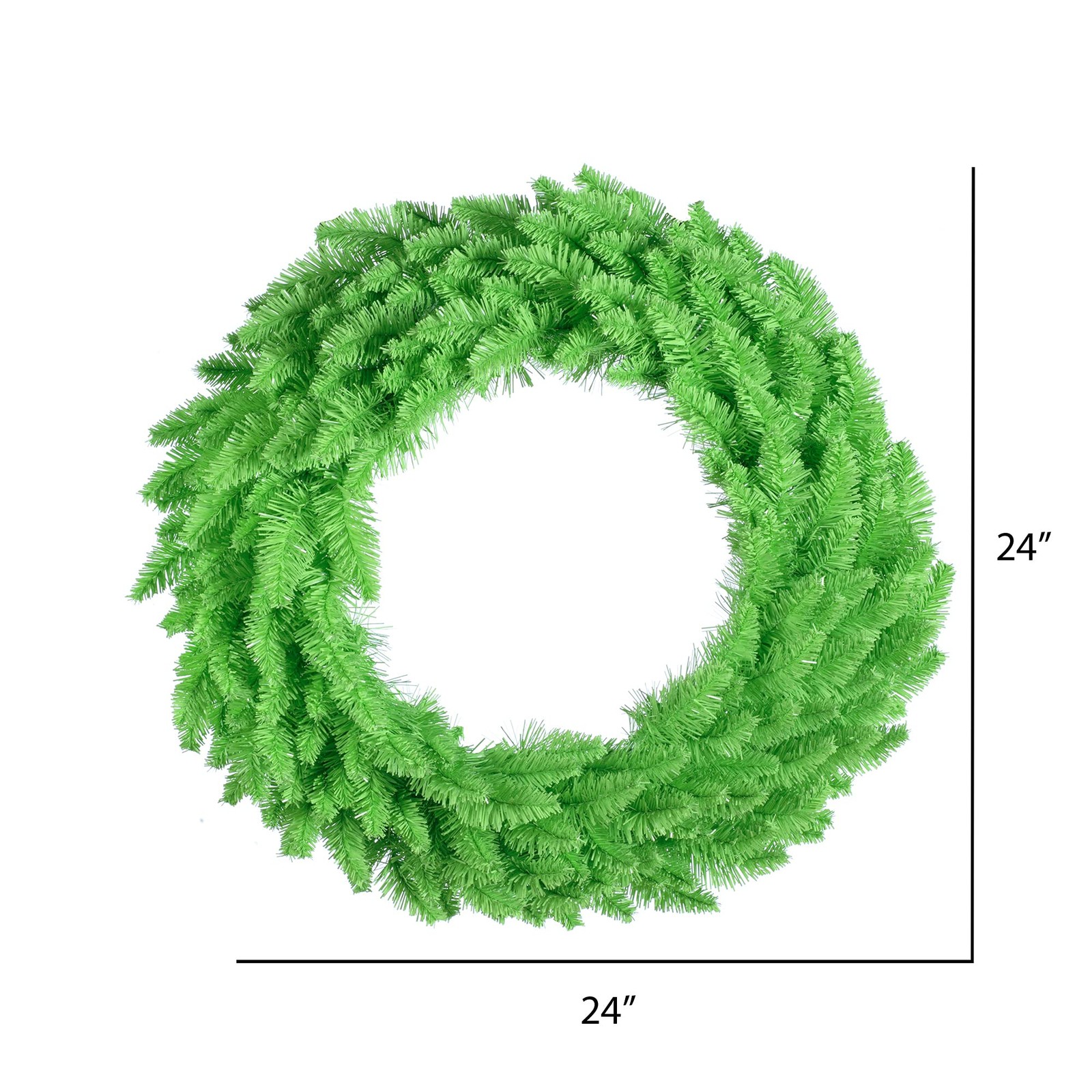 Vickerman 24″ Plastic Fir Artificial Christmas Wreath in Lime Green